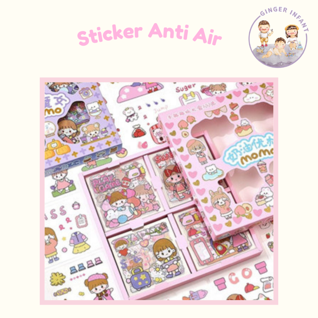 

KS 100 Lembar SENMU Sticker Momo Beragam Motif Kartun Korea Anti Air (Sticker Momo 1 Box Isi 100 Lembar)