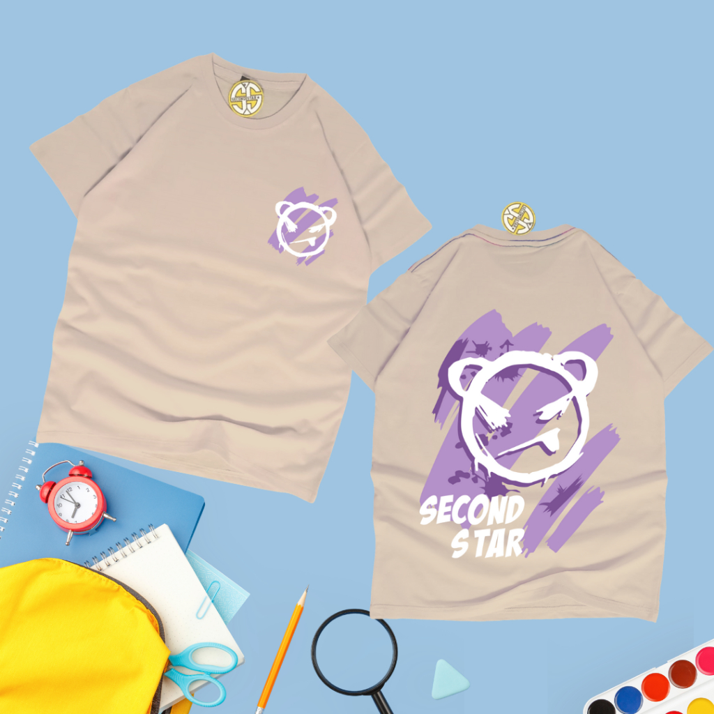 Second Star Baju Kaos Distro Anak  Laki-laki dan Perempuan Premium Umur 1-12 Tahun Bahan Cotton - AMR241