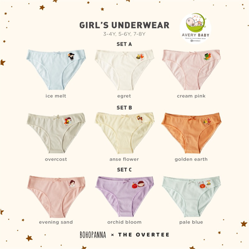 BOHOPANNA GIRLS UNDERWEAR SET / GIRL'S UNDERWEAR BOHOPANNA / CELANA DALAM ANAK PEREMPUAN / GIRLS PANTIES