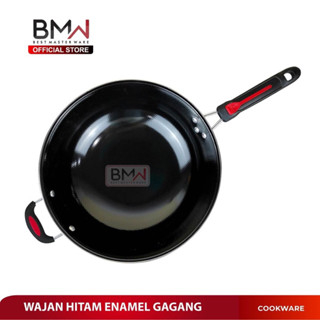 HELLO_Wajan Penggorengan Enamel Wajan Teflon 34 Cm Panci Enamel anti lengket ganggang panjang