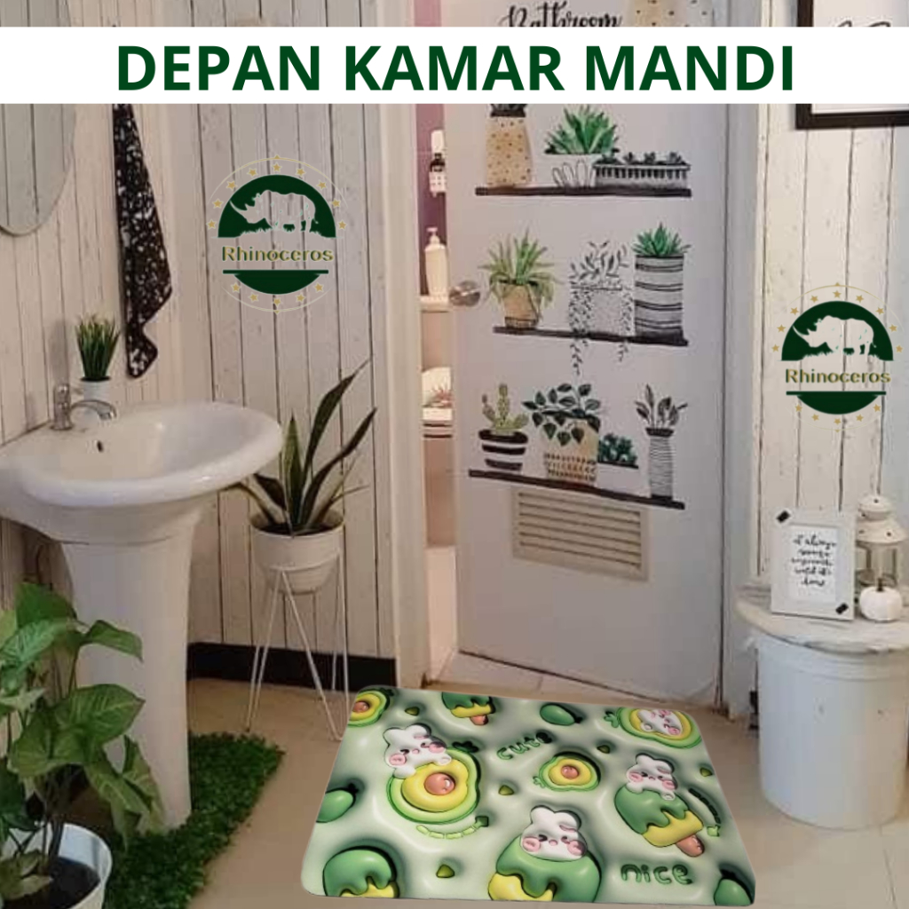 Keset Kamar Mandi Keset Kaki Karpet Kamar Mandi 3D Anti Slip Karet