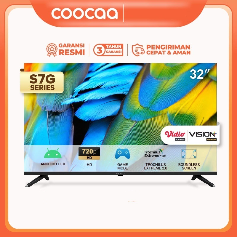 COOCAA 32 inch Android 11 Smart TV Digital LED TV | 32S7G | Garansi Resmi | 100% Baru / BNIB
