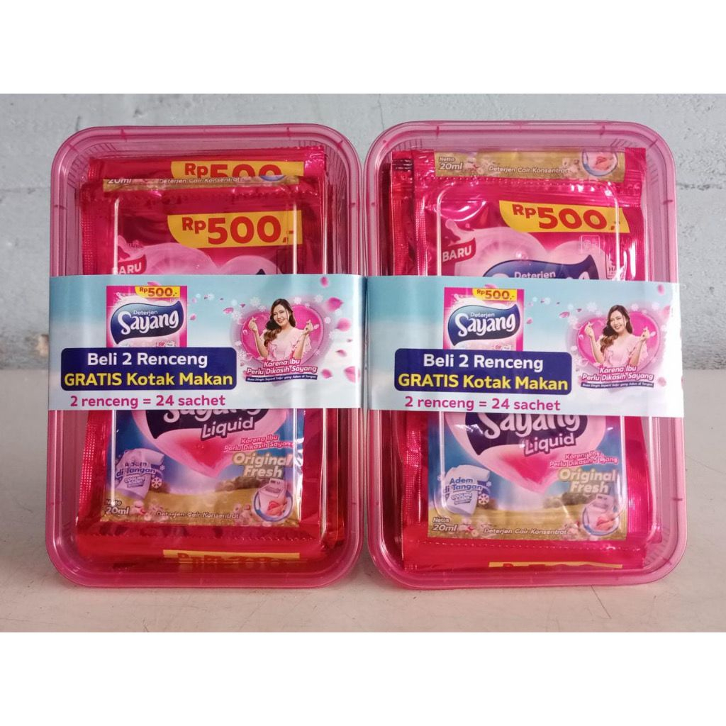 Deterjen Liquid 20ml Rose Lavender Original Fresh Pouch sabun SAYANG Laundry free box sealware ( harga per box isi 24pcs )