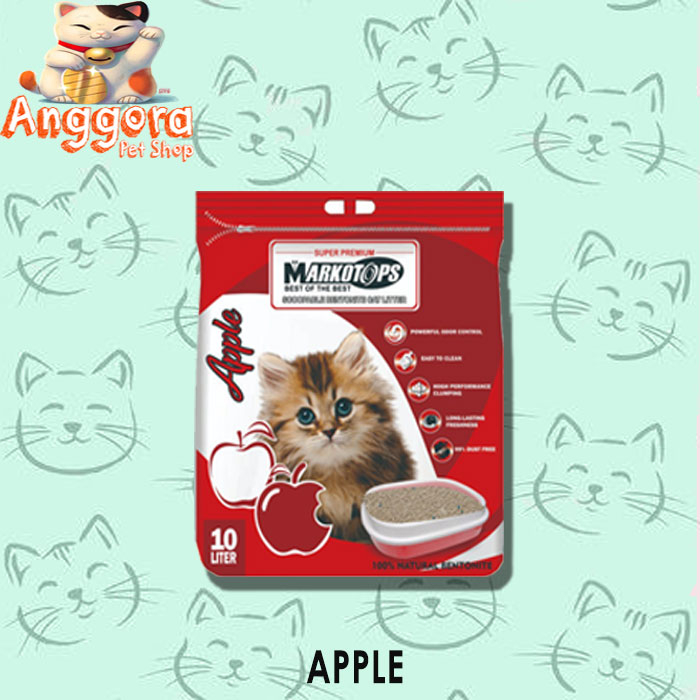 Pasir kucing gumpal wangi MARKOTOPS 10L ( GRAB GOSEND )