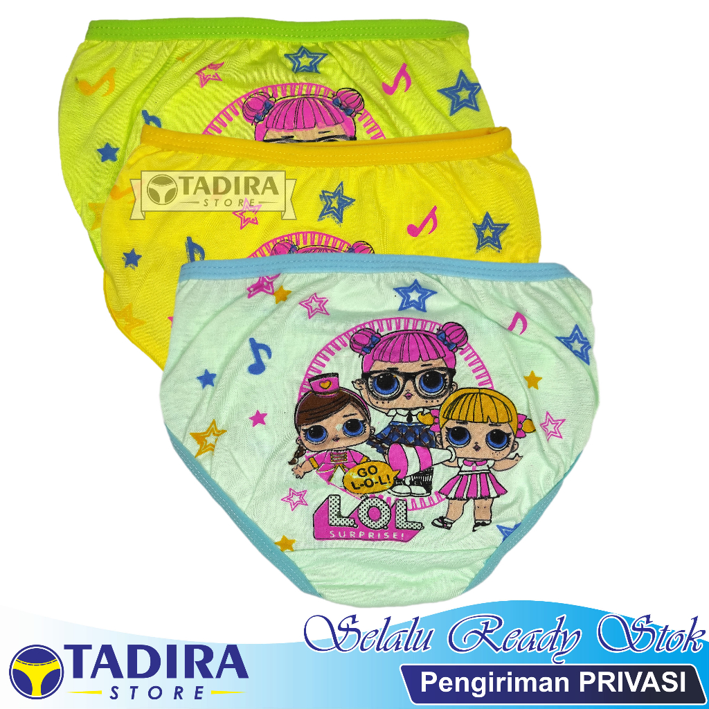 3 Pcs Celana Dalam Anak Perempuan Motif Gambar Karakter di Belakang TADIRA Store