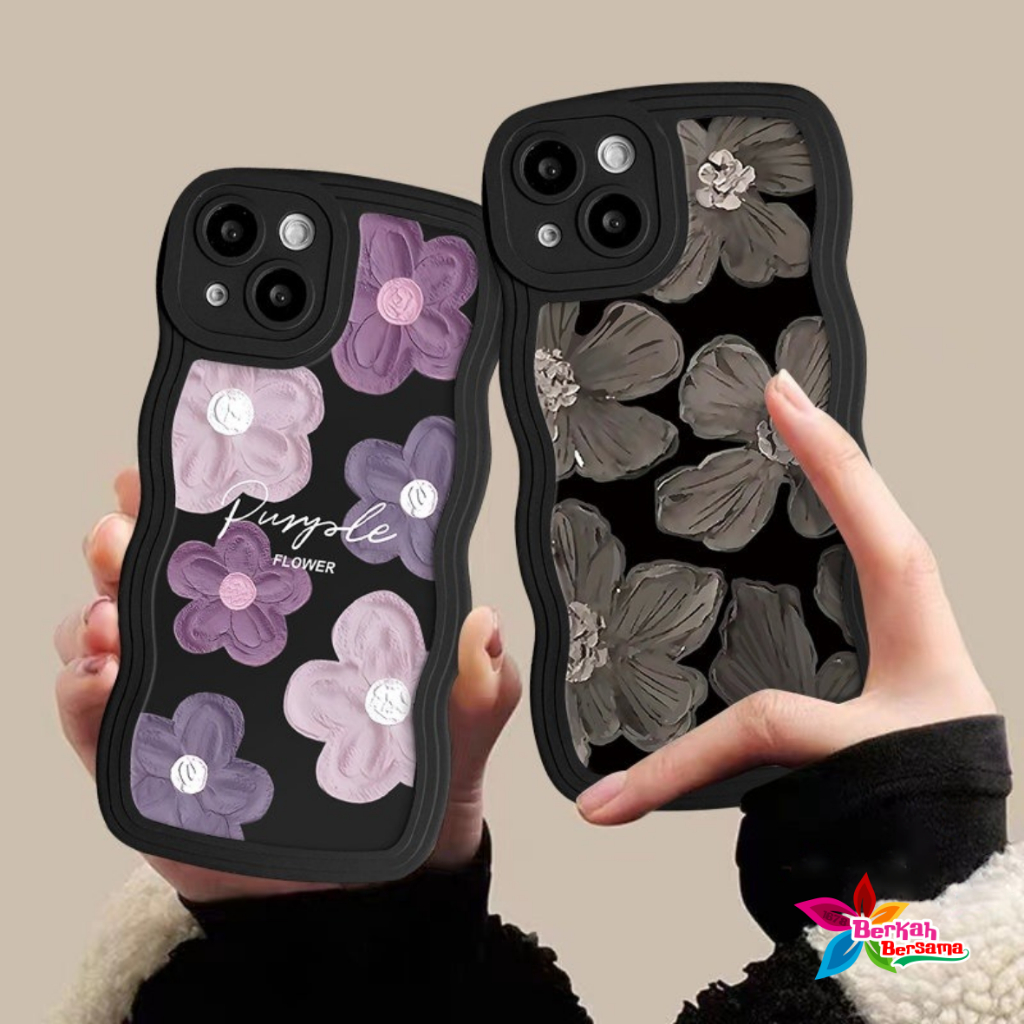 SS833 SOFTCASE SILIKON CASE CASING PURPLE FLOWER OIL PAINTING FOR VIVO Y30 Y50 Y30I Y78 Y71 Y81 Y83 Y91 Y93 Y91C Y1S V5 V5S V5 LITE V7+ V20 V21E V21 V25 V25E V27 PRO S16 V27E S16E BB8566