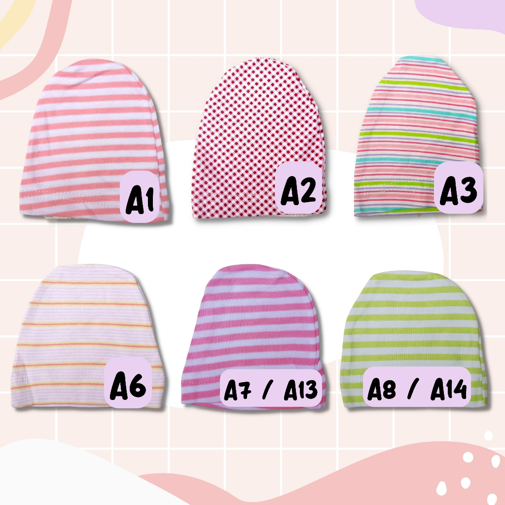 Topi Bayi Laki laki 0-6 Bulan  Newborn Baby Hat Topi Bayi  Cowo Laki carte new born kupluk motif mix