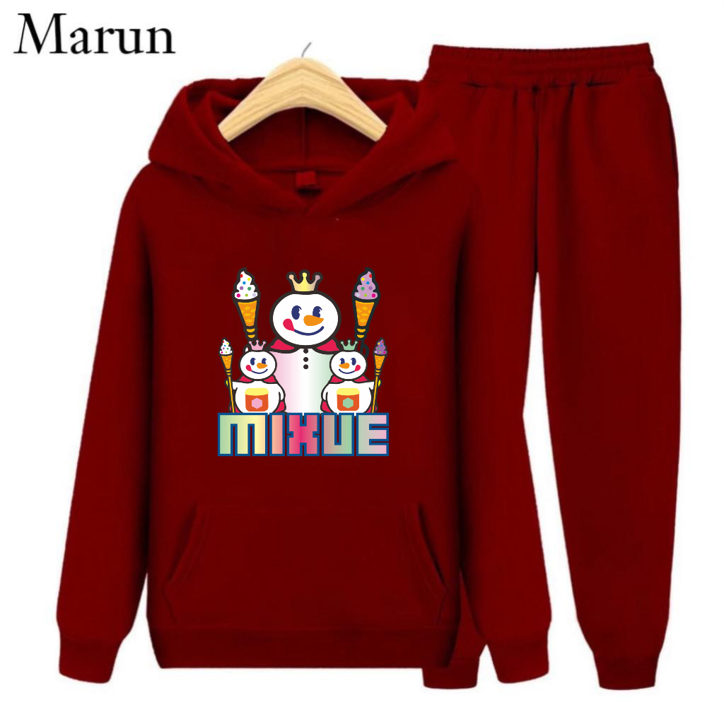 Setelan Sweater Hoodie Anak Mixue Team S,M,XL