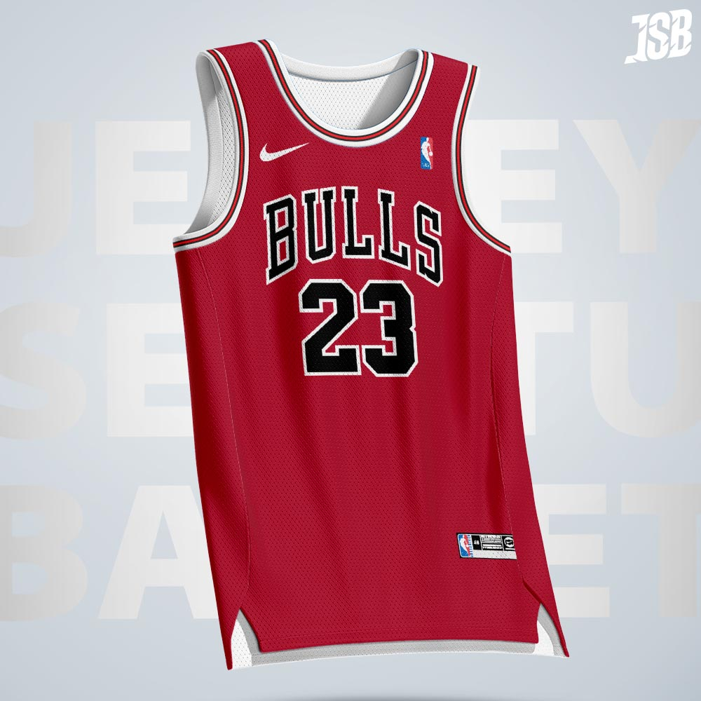 JERSEY BASKET MICHAEL JORDAN #23 CHICAGO BULLS MERAH RED NBA SWINGMAN REVO REVO30 KAOS GAMETIME BAJU ATASAN