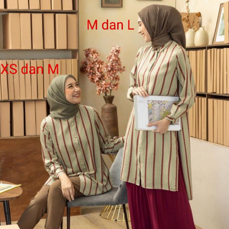 Shena Shirt dan Tunik Lime Maroon by Heavenlights Heaven Lights