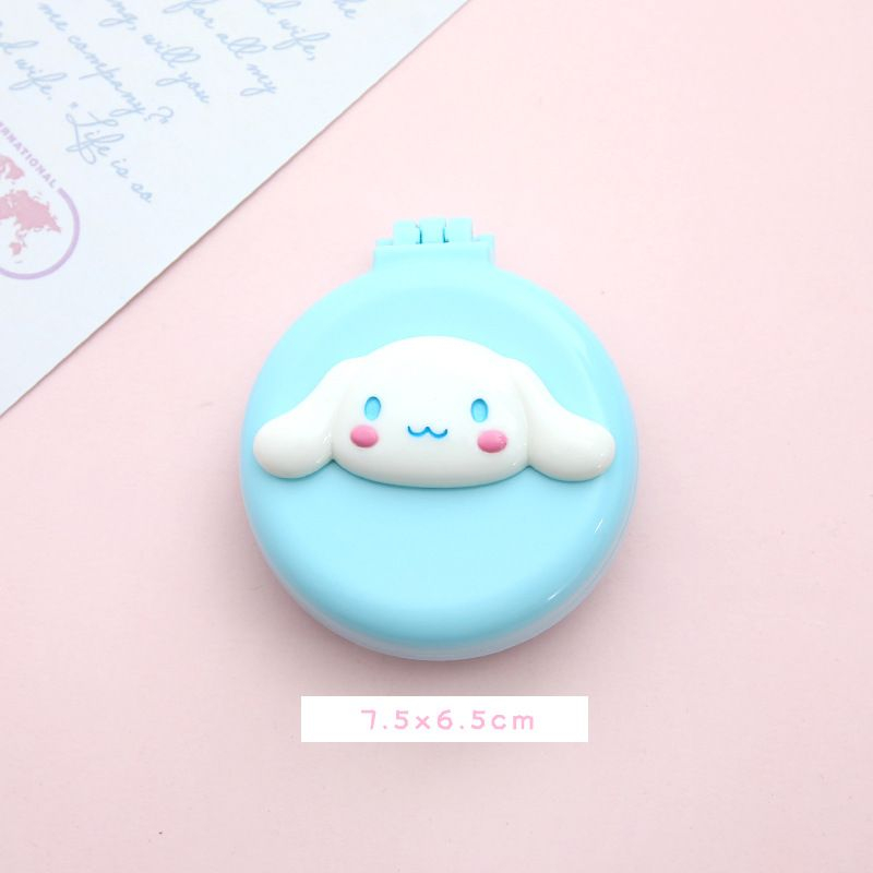 CM0121 Sisir kaca bulat sanrio 2in1 set sisir cermin sisir lipat kaca motif cinnamorol