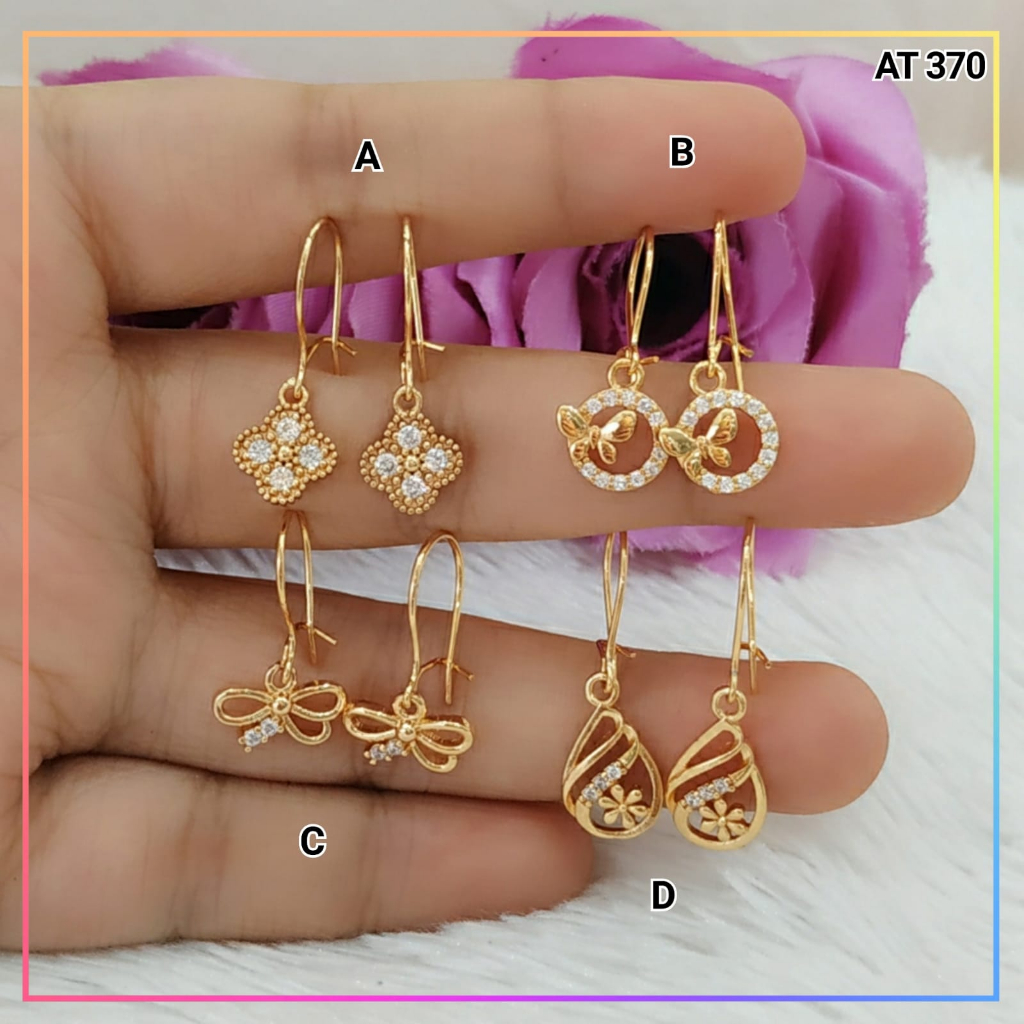 Anting xuping anting dewasa kait mata bunga perhiasan lapis emas gold AT 370