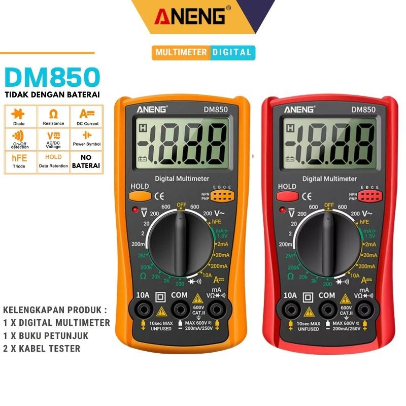 Profesional Multimeter Digital DM850 Multifungsi presisi tinggi Untuk pengukuran listrik, industri, teknisi