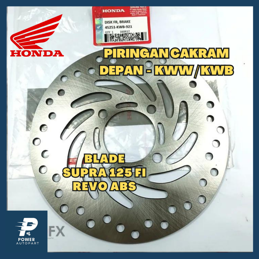 ORI Piringan Depan HONDA BLADE, REVO ABS, SUPRA 125 Kualitas Asli Original - KWB
