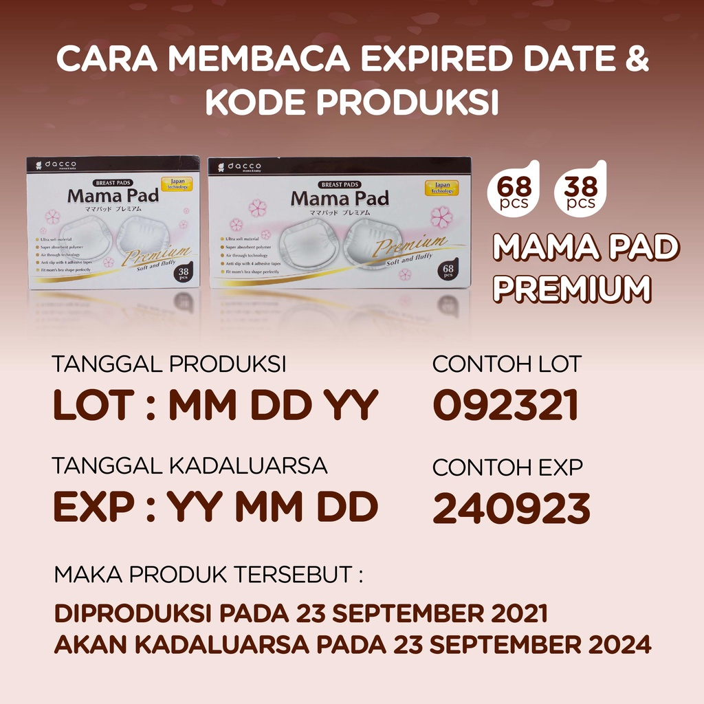 Dacco Mama Pad Premium isi 38 / 68 pcs | Bantalan Penyerap ASI