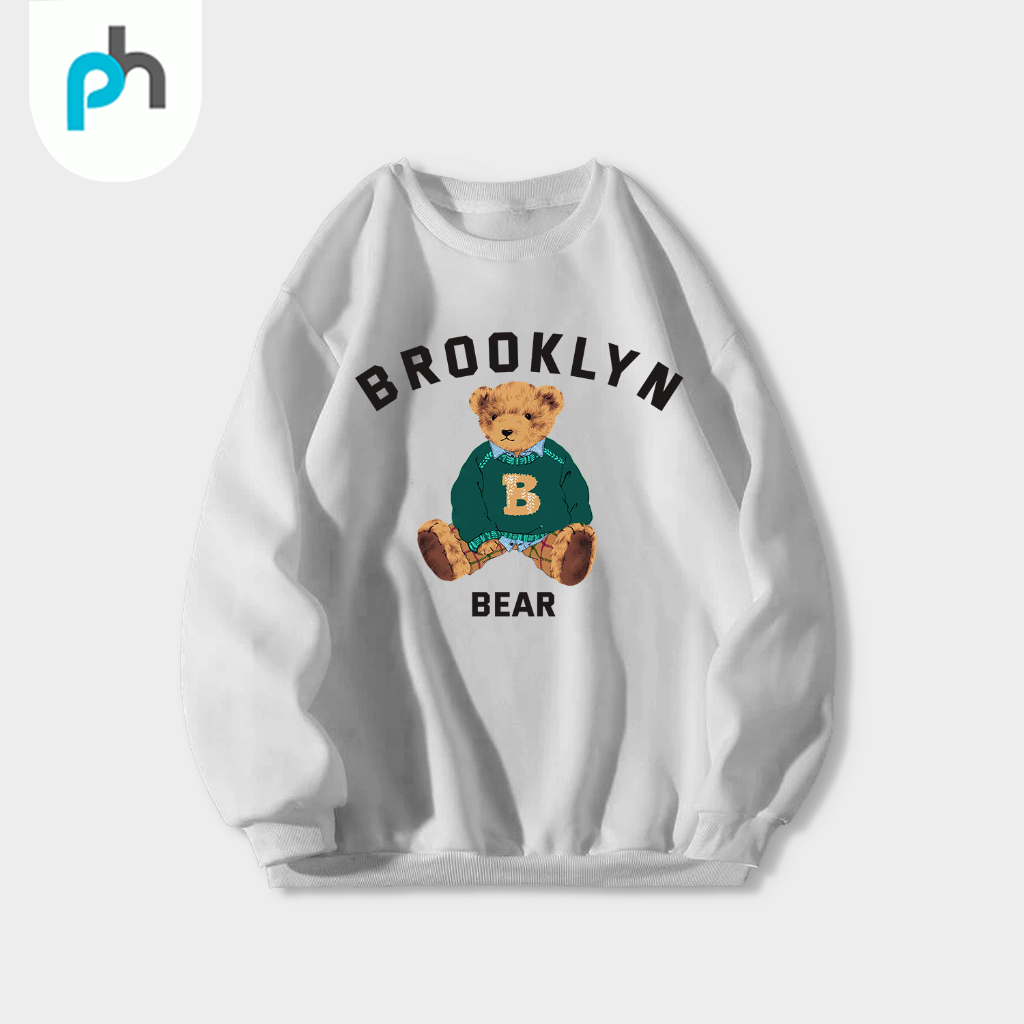 PABRIKHOODIE- BASIC SWEATER  BEAR BROOKLYN M-XXL (SABLON) {PRIA &amp; WANITA}