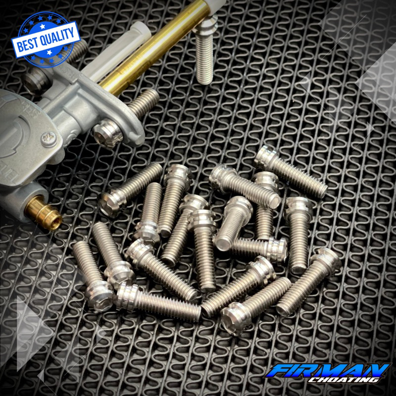 BAUT CUSTOM PROBOLT KERAN BENSIN M6x20 RX KING RXS YT115 STAINLESS ANTI KARAT (Sepaket / 2 Biji)