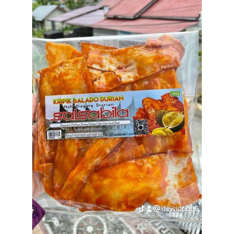 

keripik singkong balado durian salsabila 250g/sanjay balado durian