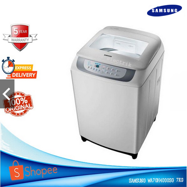 Mesin Cuci 1 Tabung SAMSUNG WA70H4000SG Full Otomatis Low Watt Diamond Drum 7 KG