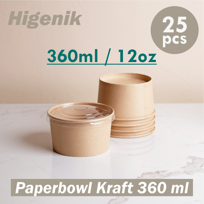 

Ukf5Pc6F4H (Kuliner.Kita) Paper Bowl 360Ml Brown Kraft Cokelat / Mangkok Kertas 360Ml /Bowl 12Oz