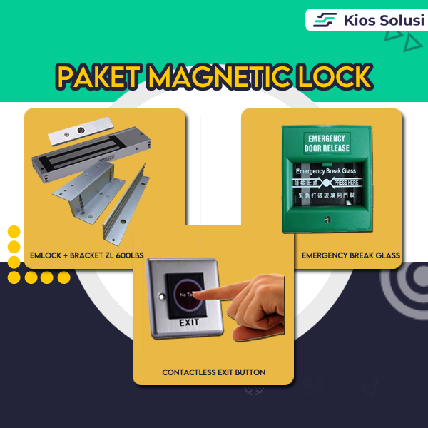 Paket Magnetic Lock | Emlock + Bracket ZL 600 lbs  | Akses Kontrol | Contactless