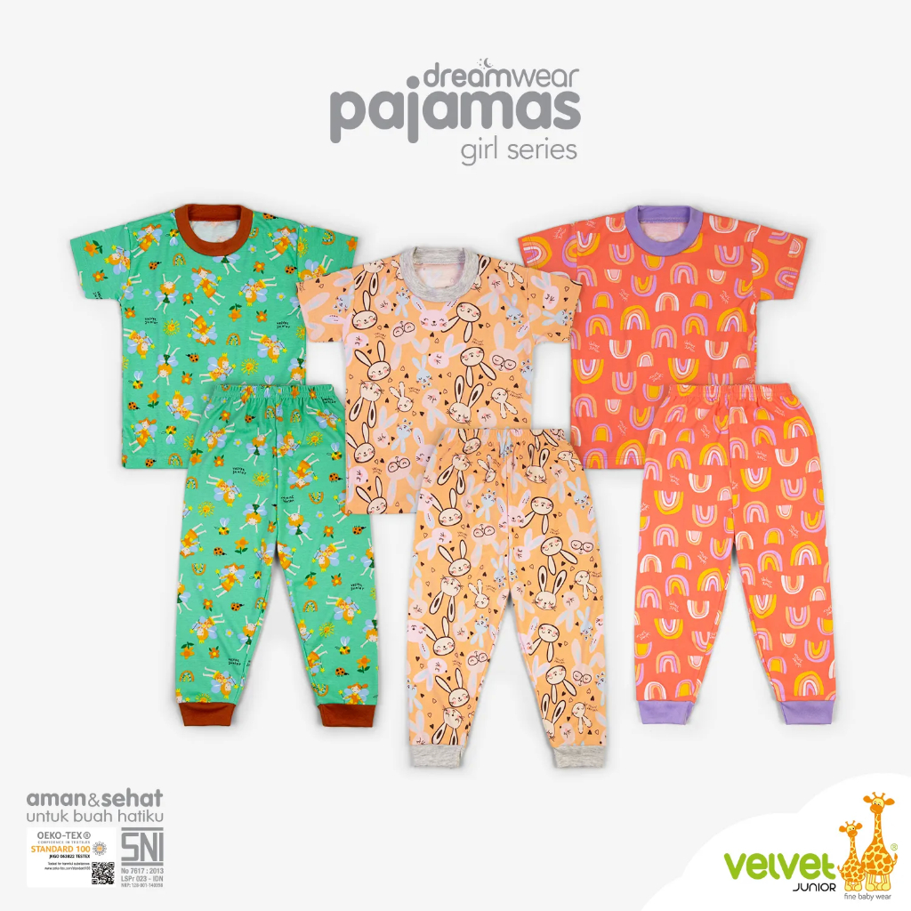 CPR BIG Size Piyama Baju tidur anak Velvet junior Pendek panjang Dreamwear 2-10th