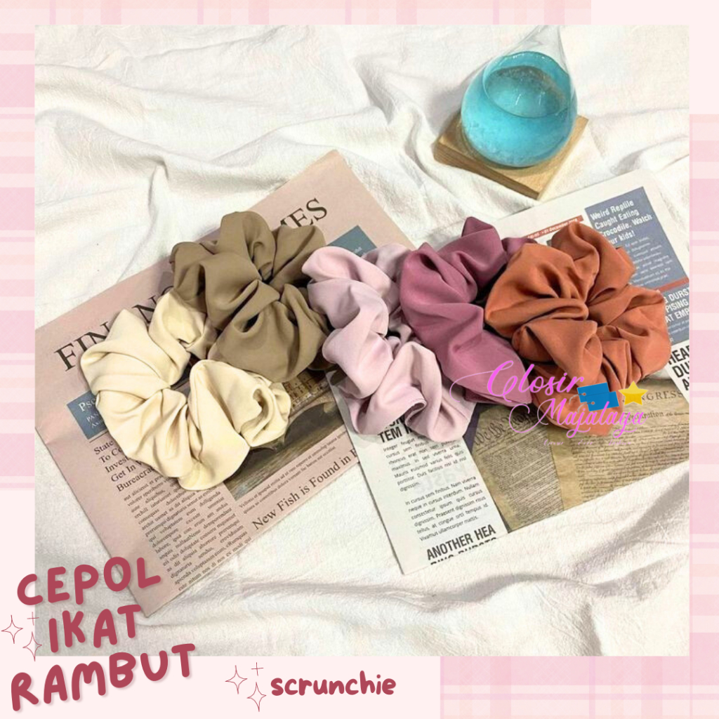 GROSIR Ikat Rambut Scrunchie polos / kunciran cepol hijab / Cepol Polos