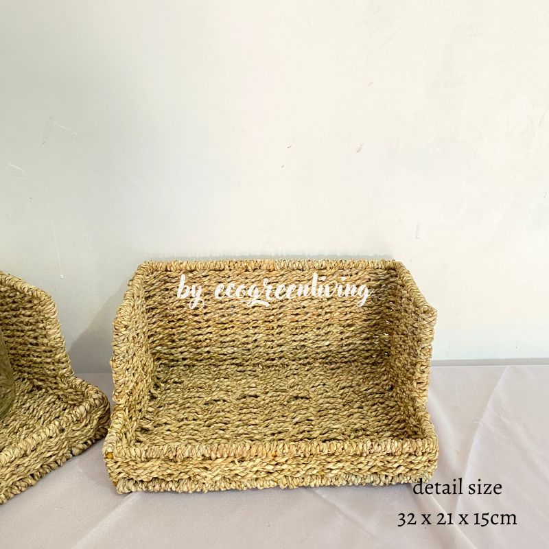 KERANJANG SERBAGUNA SEAGRASS HANDMADE / STORAGE BASKET/TEMPAT PENYIMPANAN BUMBU/KITCHEN STORAGE