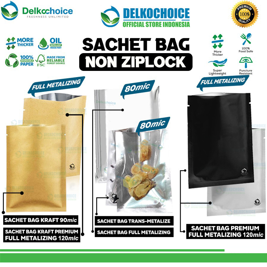 Sachet Bag Bungkus Kemasan Makanan NON ZIPLOCK FOOD GRADE Delkochoice