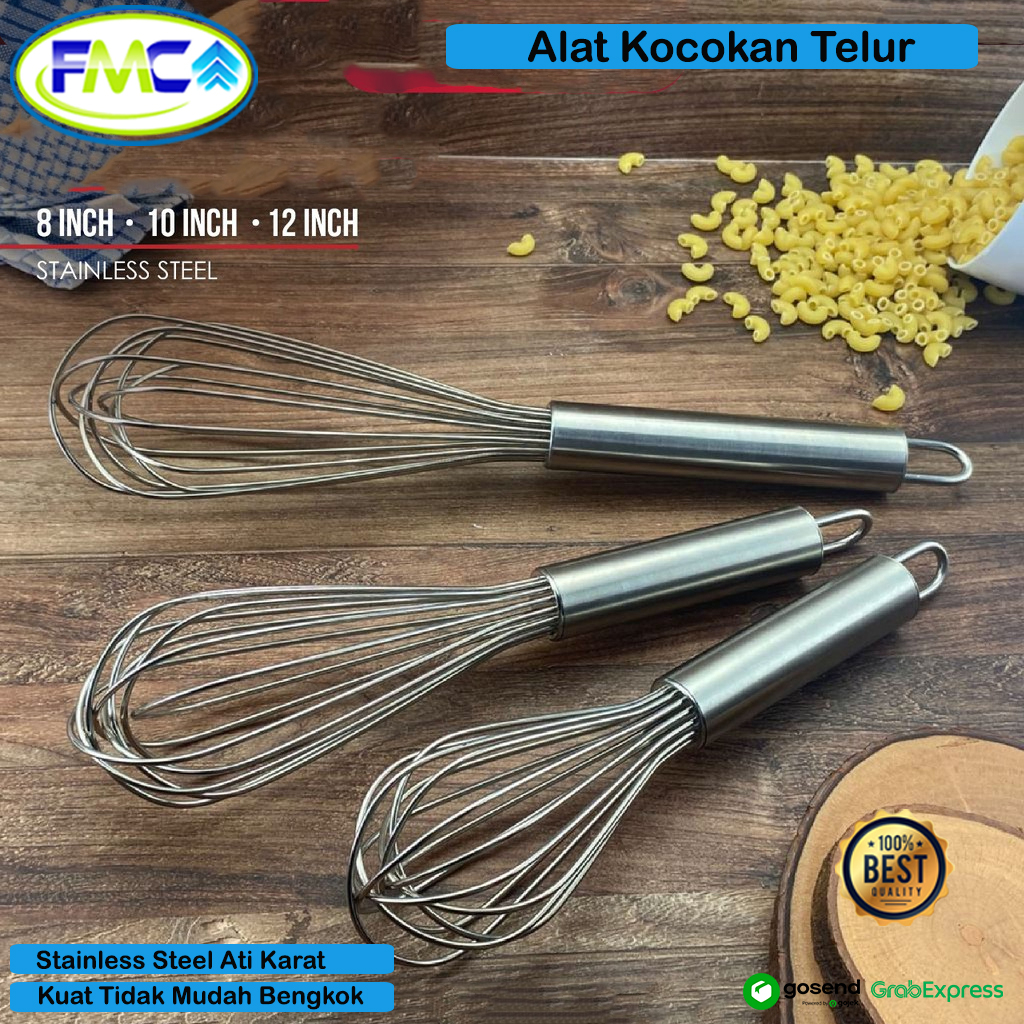 Alat Pengocok Telur Kocokan Stainless Stell Whisk Ballon Kocok Bahan Kue Adonan Kuat