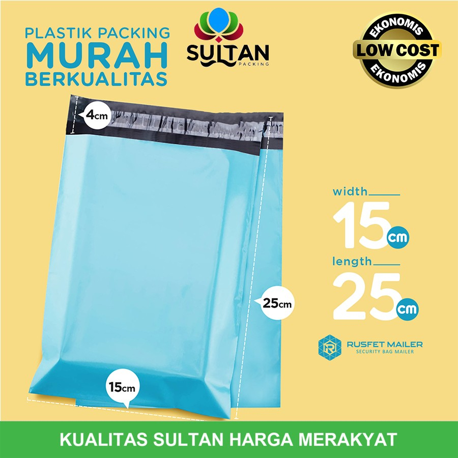 Plastik Polymailer Pack LOW COST Blue Amplop Polimailer Rusfet 15x25cm