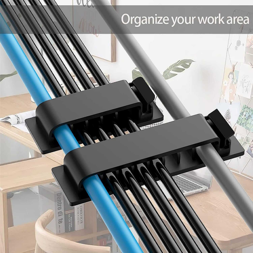 Klip Penjepit Kabel Tempel R-Shaped Cable Organizer 5 Holes Perapi Kabel Perekat Kuat Universal Berkualitas