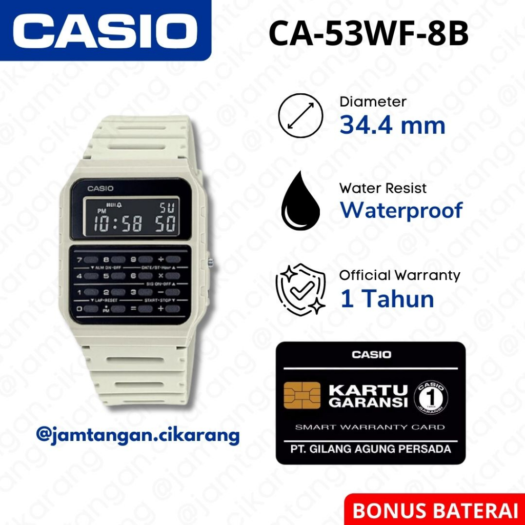 Jam Tangan Casio CA-53WF-8B Kalkulator Original