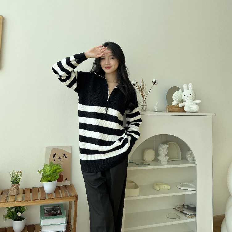 Mendy Thick Sweater - Pakaian Wanita Casual - Atasan Rajut - Blouse Korean Style