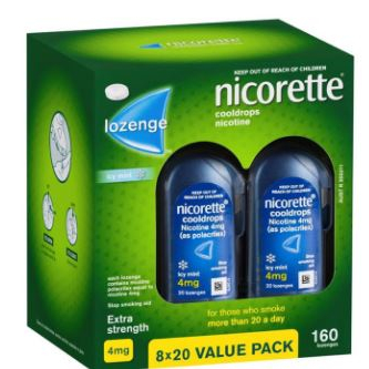 

Nicorette Quit Smoking Cooldrops Lozenges Icy Mint 4mg 20 Pcs No Box