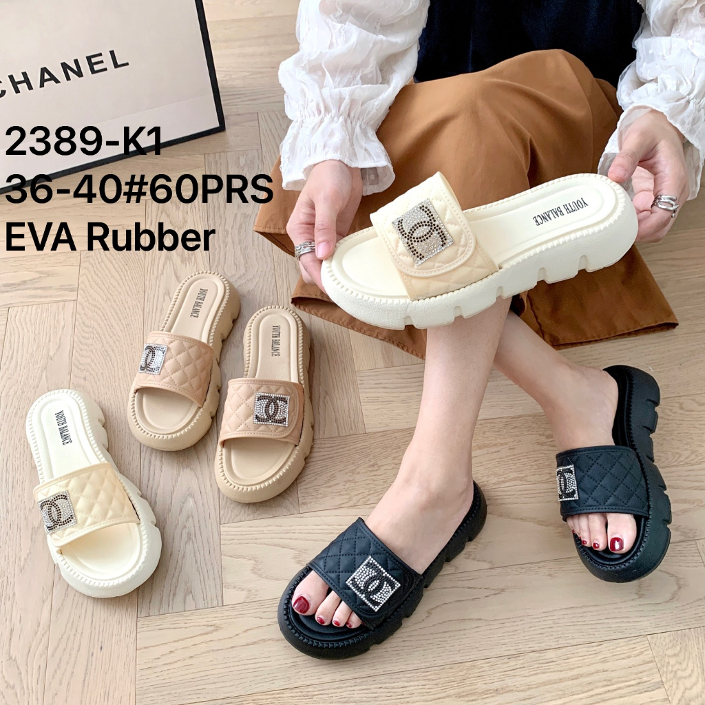 Sandal Selop Wedges Wanita Jelly Import Terbaru