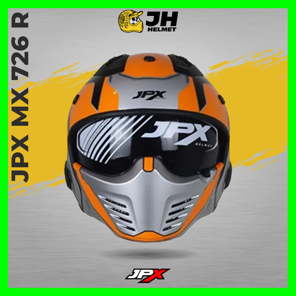 Helm JPX MX 726R MX07 Optimax Repsol Orange Glssy | Helm Full Face | JUAL HELM