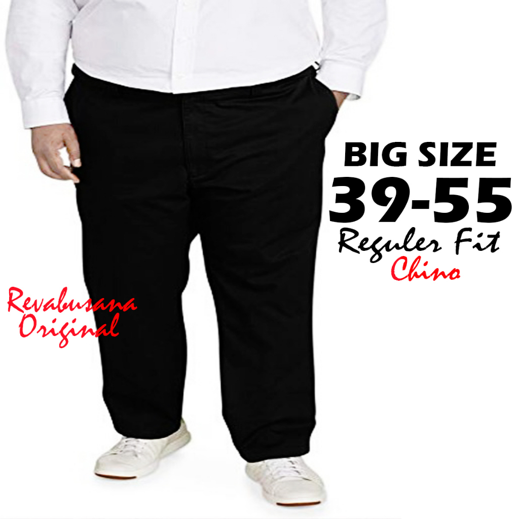 Celana Panjang Pria Jumbo 27-55 Chino Reguler Bahan Melar Adem Nyaman Cocok Buat Musim Dingin