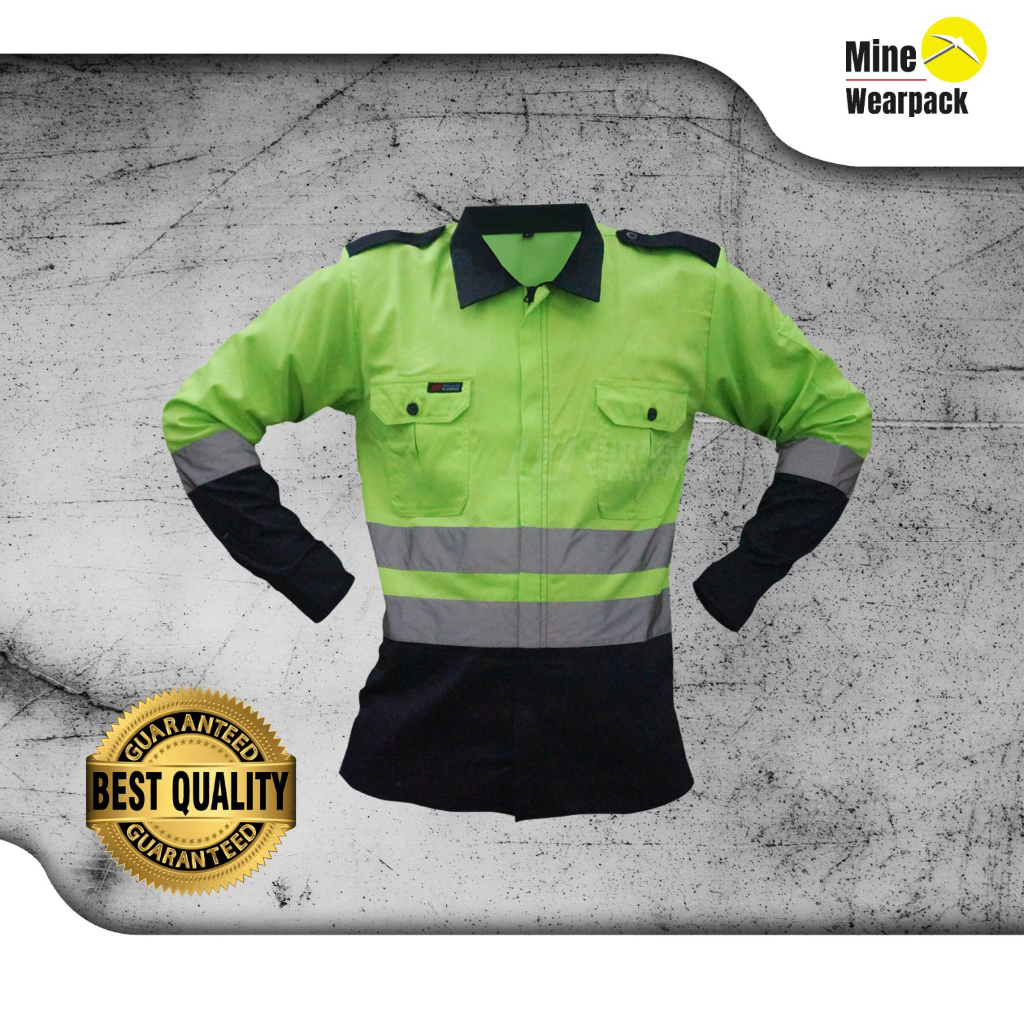 Baju Safety Proyek Tambang Seragam Kerja Teknik Operator Wearpack Double Scotlite Reflector M3 Produ