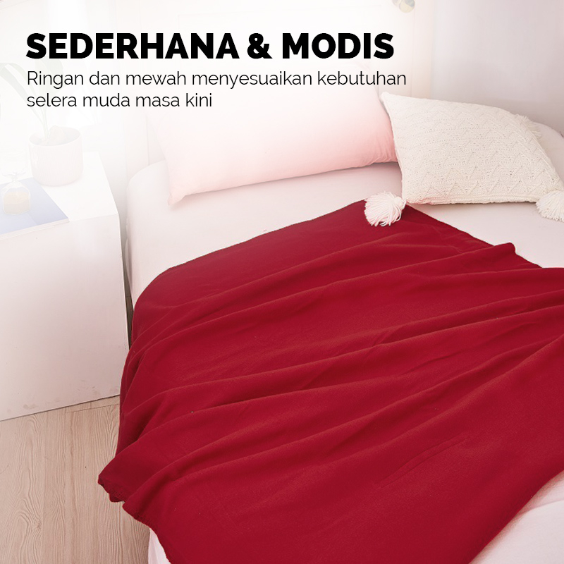 Selimut Bulu Polos Dewasa Tebal Halus Ukuran 125x175cm Polyester Lembut Terbaru Perlengkapan Rumah Tangga Kamar Tidur Import - HK310 - 88 Blanket Store