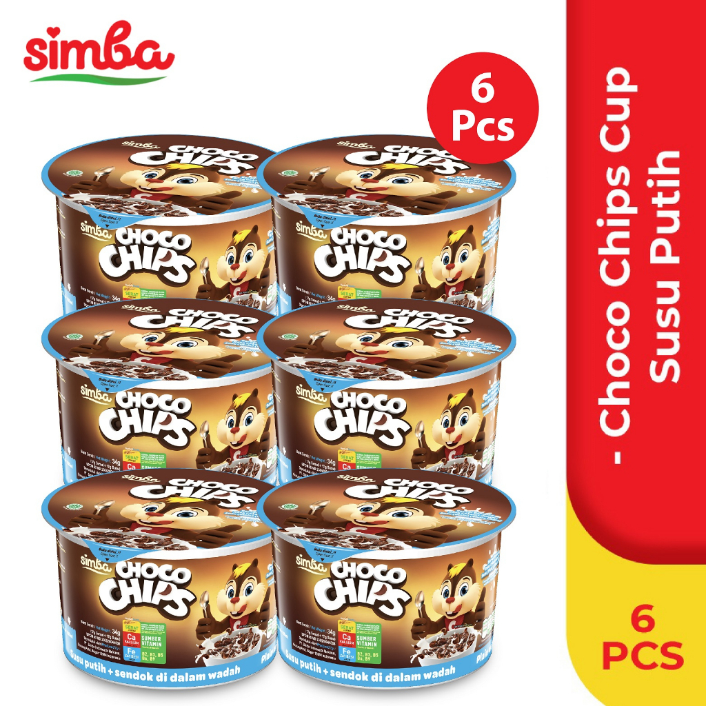 

Choco Chip Cereal SIMBA - 6 Cup Susu Putih 34gr Super Hemat