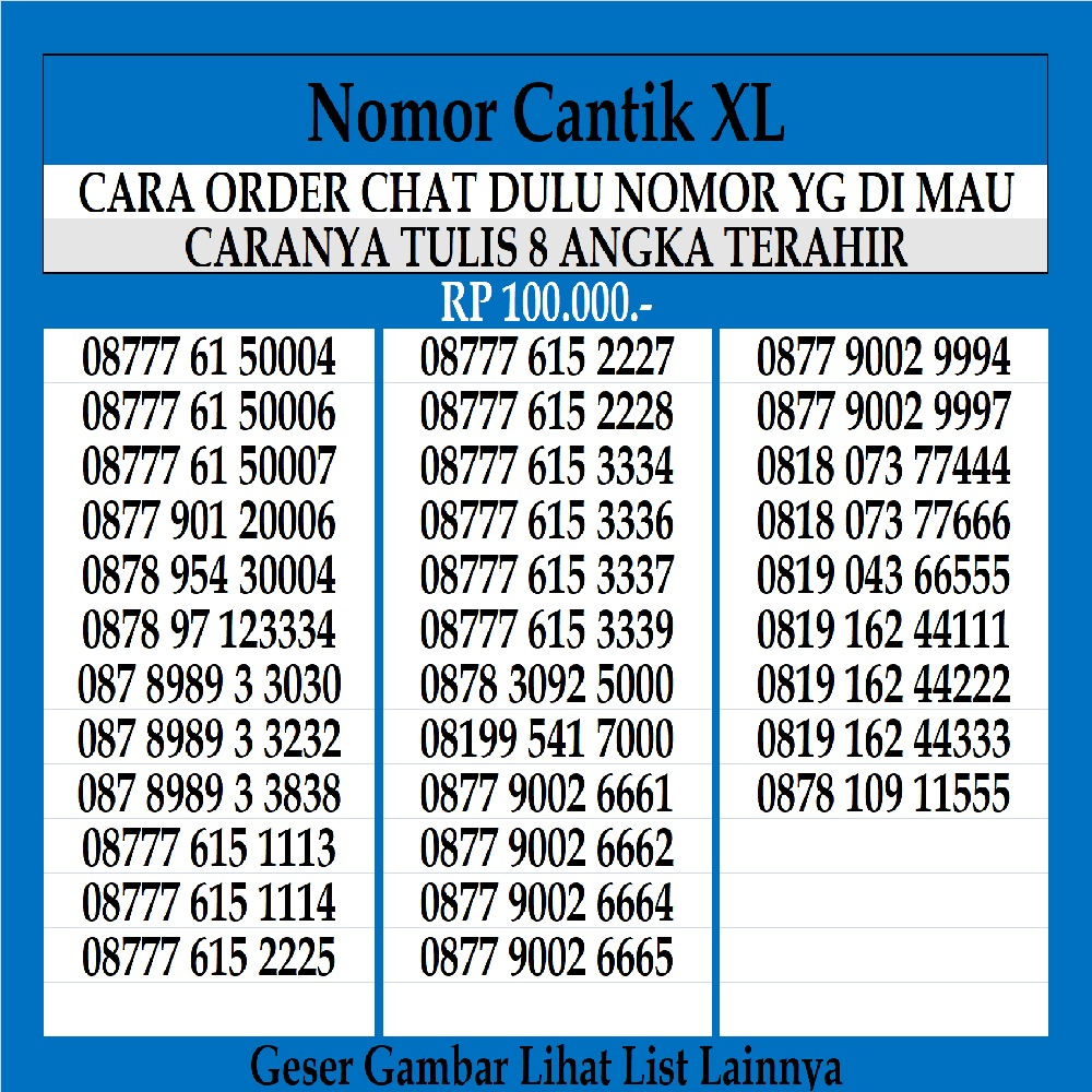 Nomor Cantik XL 4G LTE