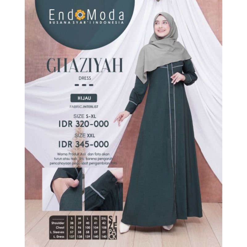 Gamis Endomoda Ghaziyah Dress (Lavender, Picthacio, Hijau) Gamis Wanita Muslimah Gamis Warna