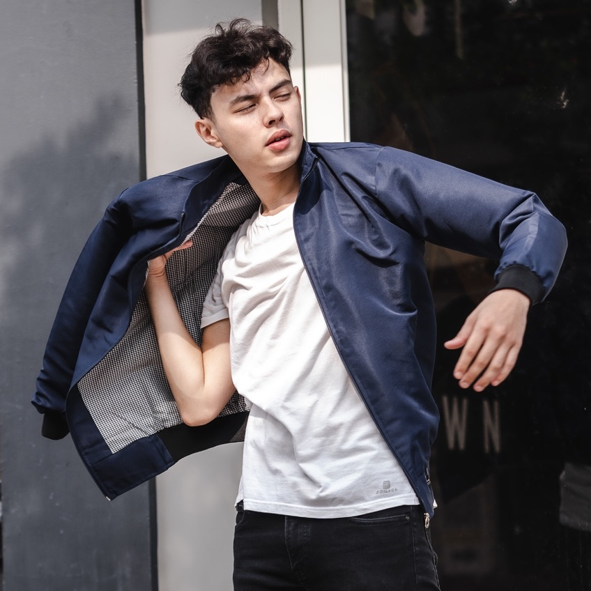 Jaket Bomber Pria Parasut Distro Harington Polos