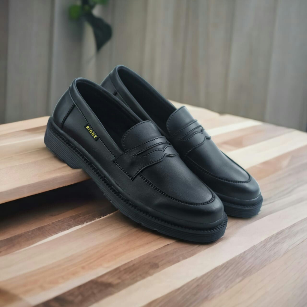 RIONZ PARMA SERIES - SepatuFormal Pantofel Pria Resmi Formal Tali Hitam Coklat Kulit PU Original Brown Black Kantor Kuliah Casual Gereja Pesta Kondangan Nikahan Kerja Perkantoran PNS Guru Gaya Trendy Kekinian Terlaris Murah