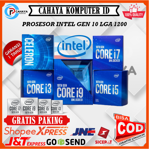 Prosesor Gen10 Intel i3 10100F|i5 10400F|i7 10700F |i9 10900F Garansi Resmi