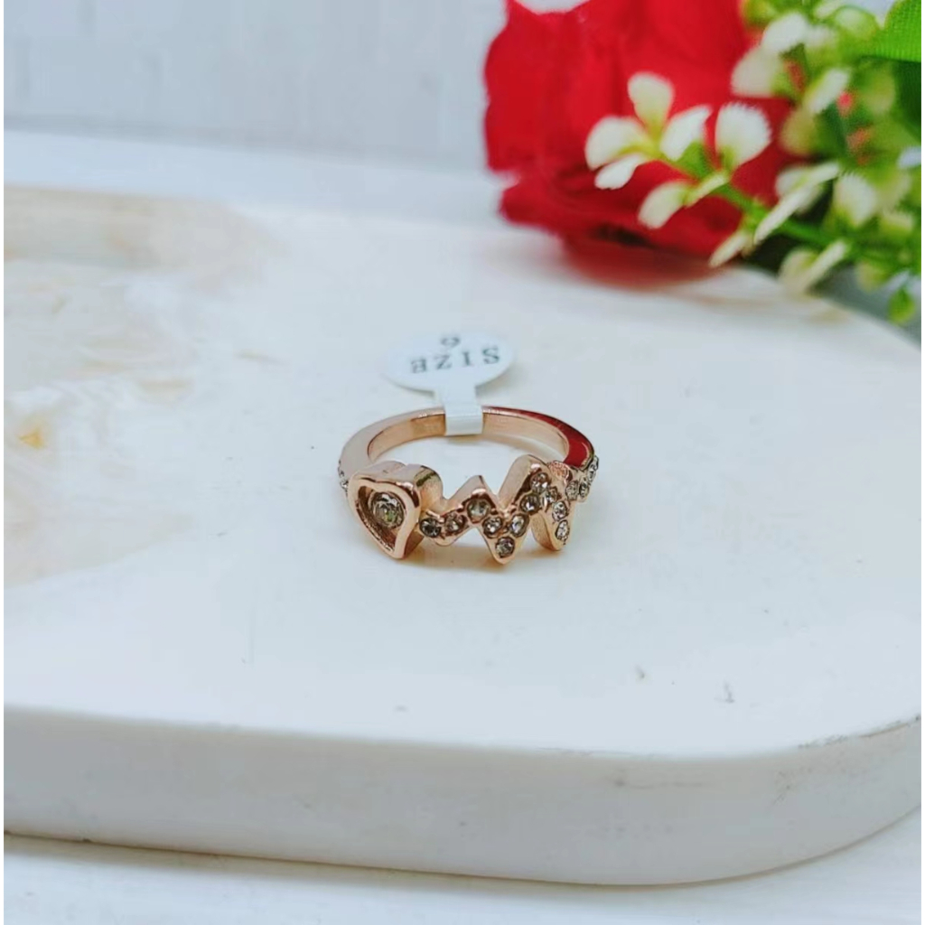 Cincin Titanium Permata Anti Karat Perhiasan Fashion R643 R644