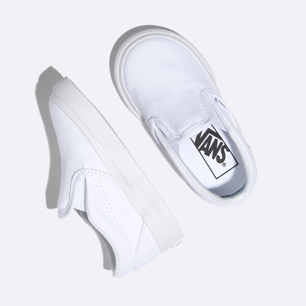 Sepatu Vans Anak Slip On Full White Slop Putih polos size 21-35