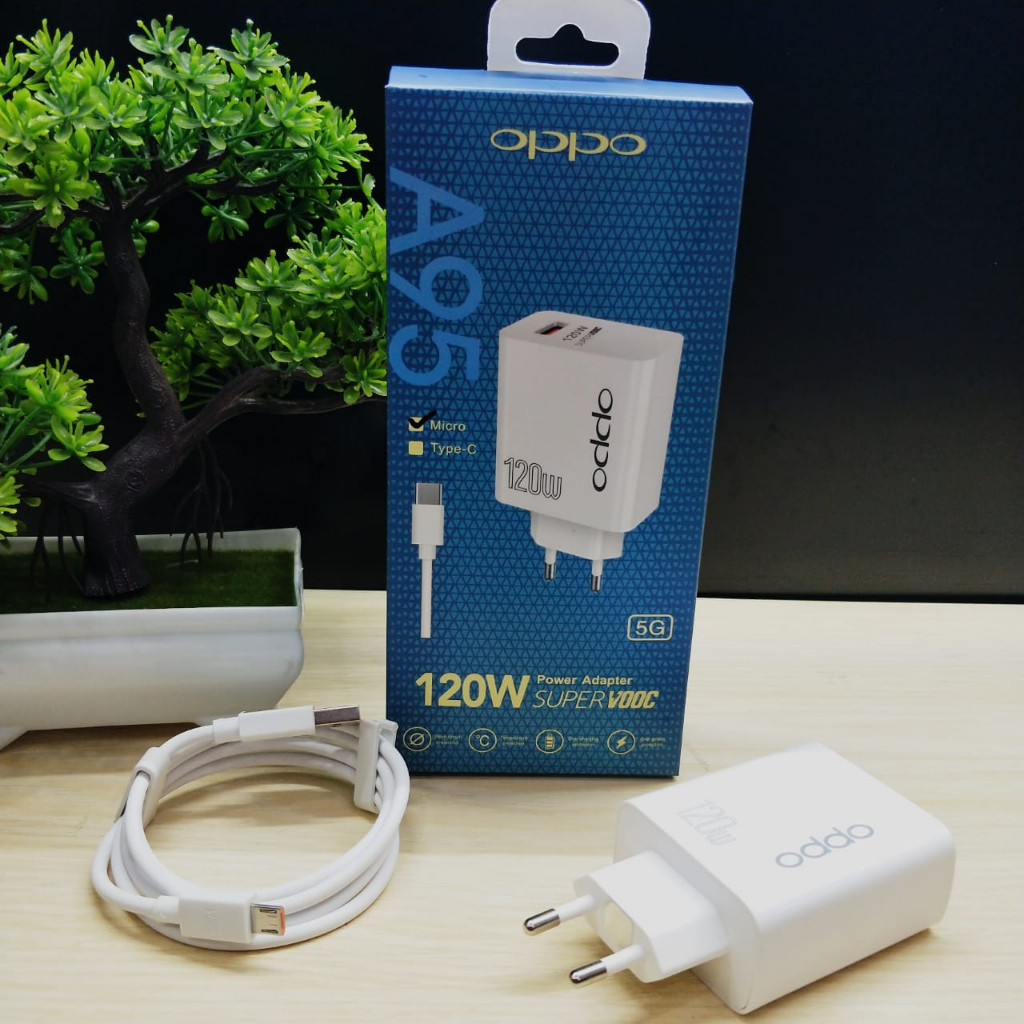 CHARGER OPPO A95 SUPERVOOC 120W FAST CHARGING MICRO TYPE C PROMO