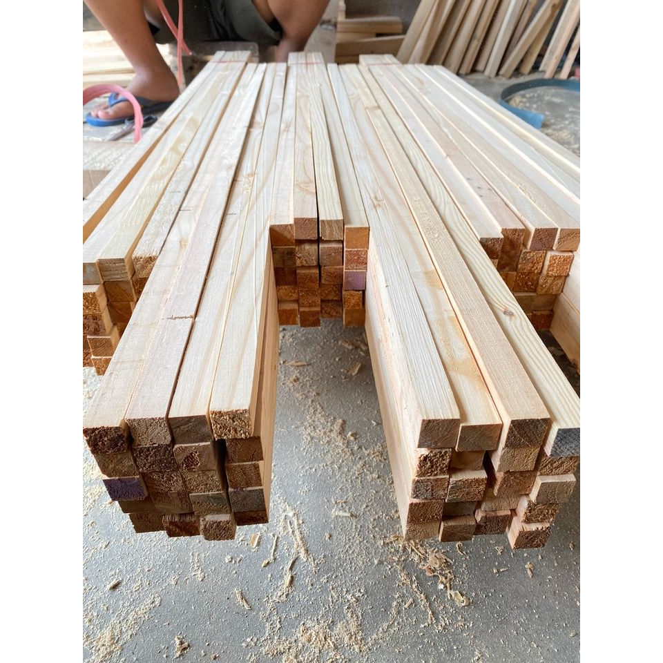 Kayu reng/lis/stik jati belanda 2x2x200 cm sudah serut halus